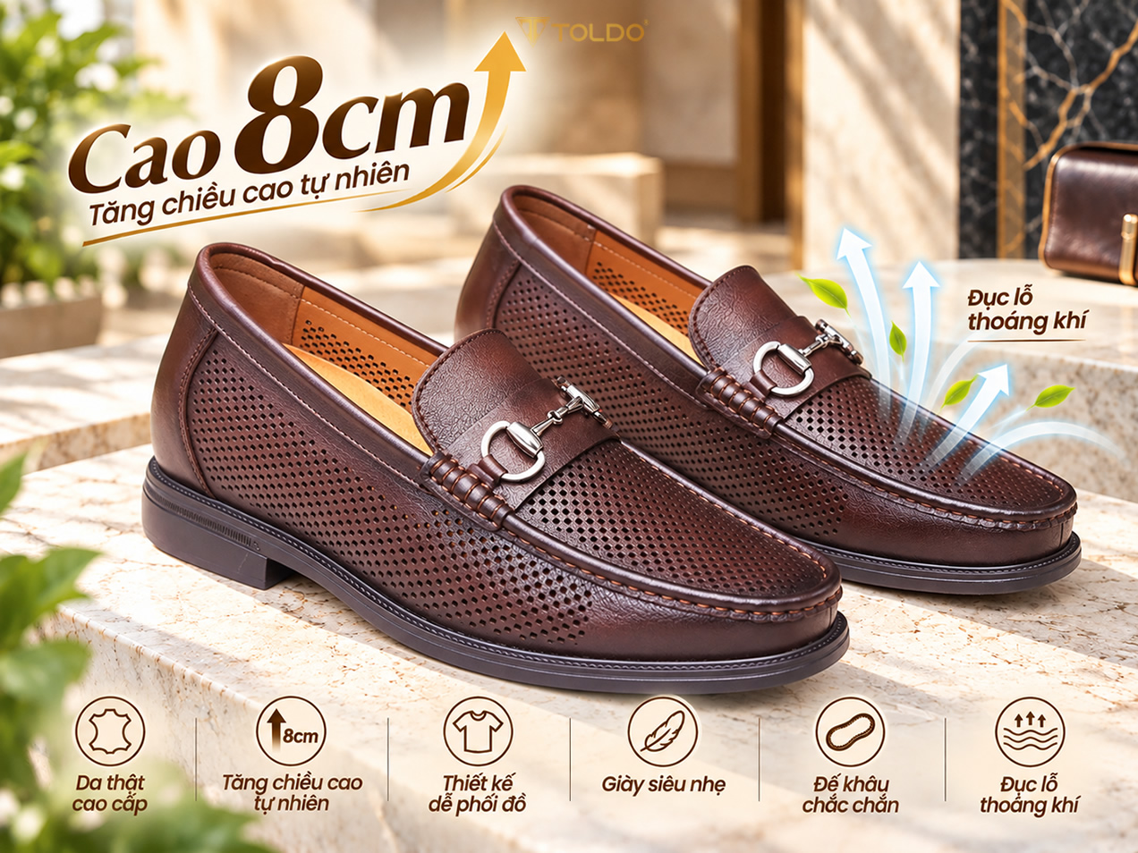 Giày cao 8cm đục lỗ thoáng khí siêu nhẹ 2